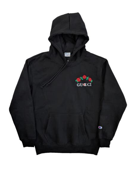 champion x gucci hoodie black boy